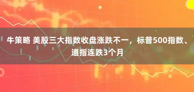 牛策略 美股三大指数收盘涨跌不一，标普500指数、道指连跌3个月